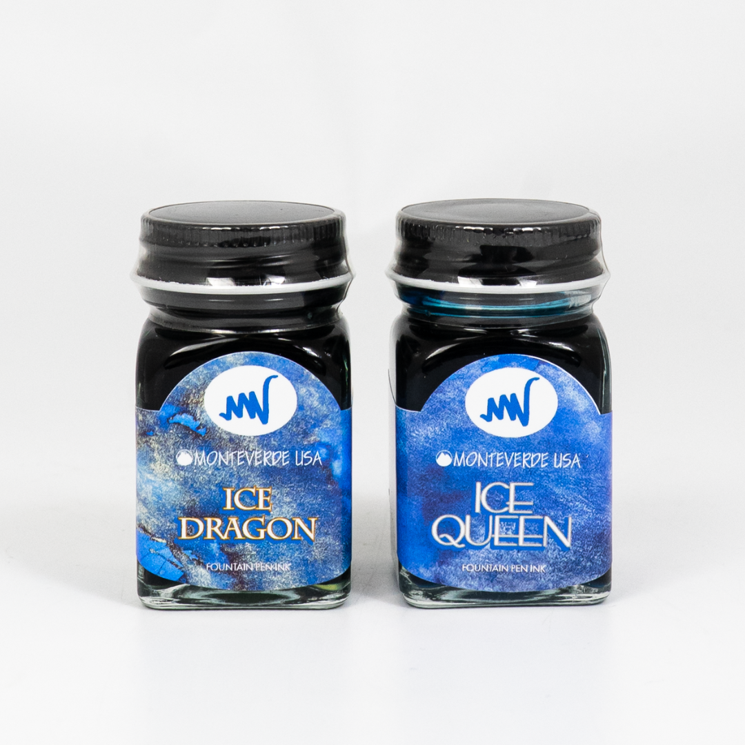 Monteverde 3-Piece Bottled Ink & Fountain Pen Flush Set (30ml) - Ice Queen & Ice Dragon (Dromgoole's Exclusive)
