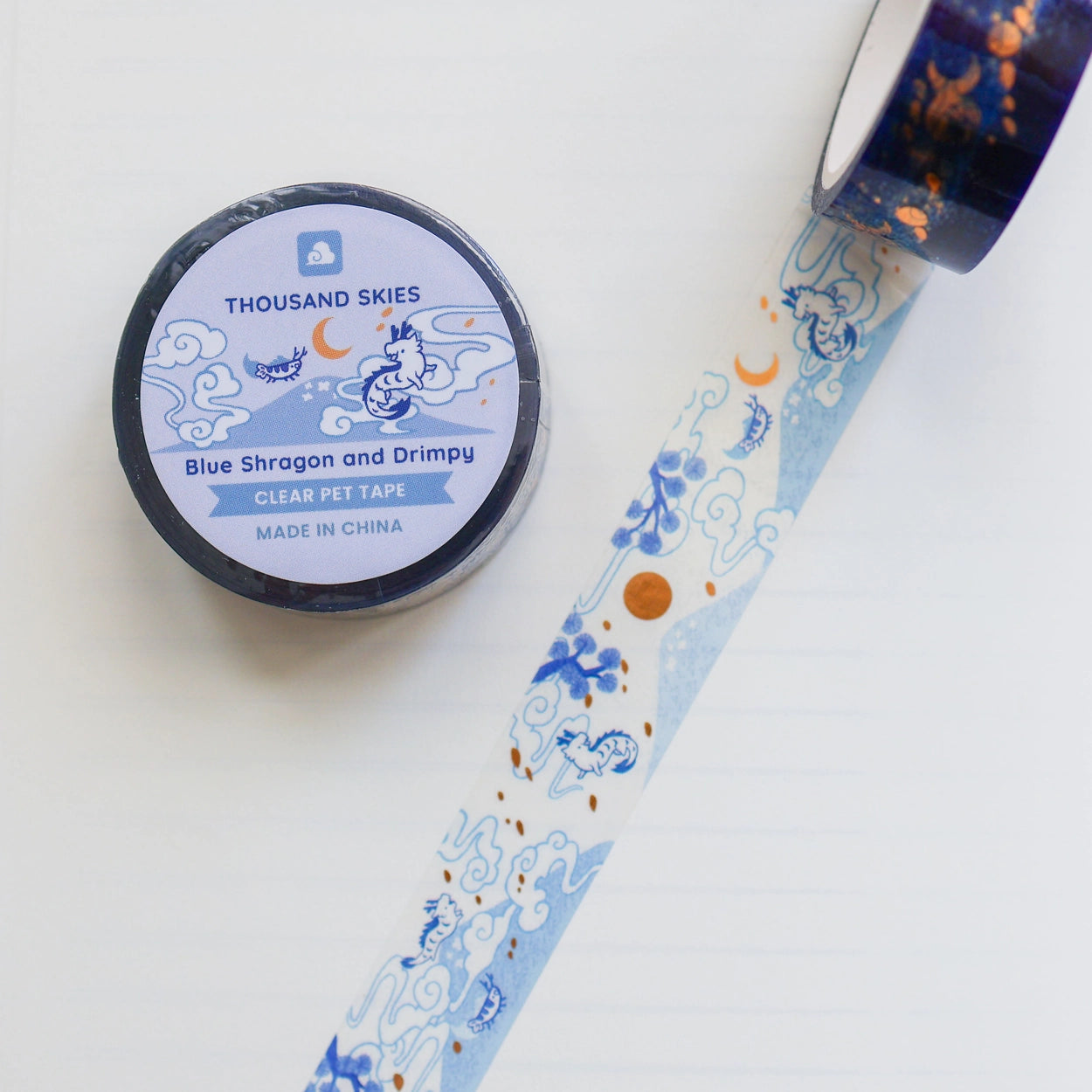 Faire PET Washi Tape - Foil Blue Shragon and Drimpy