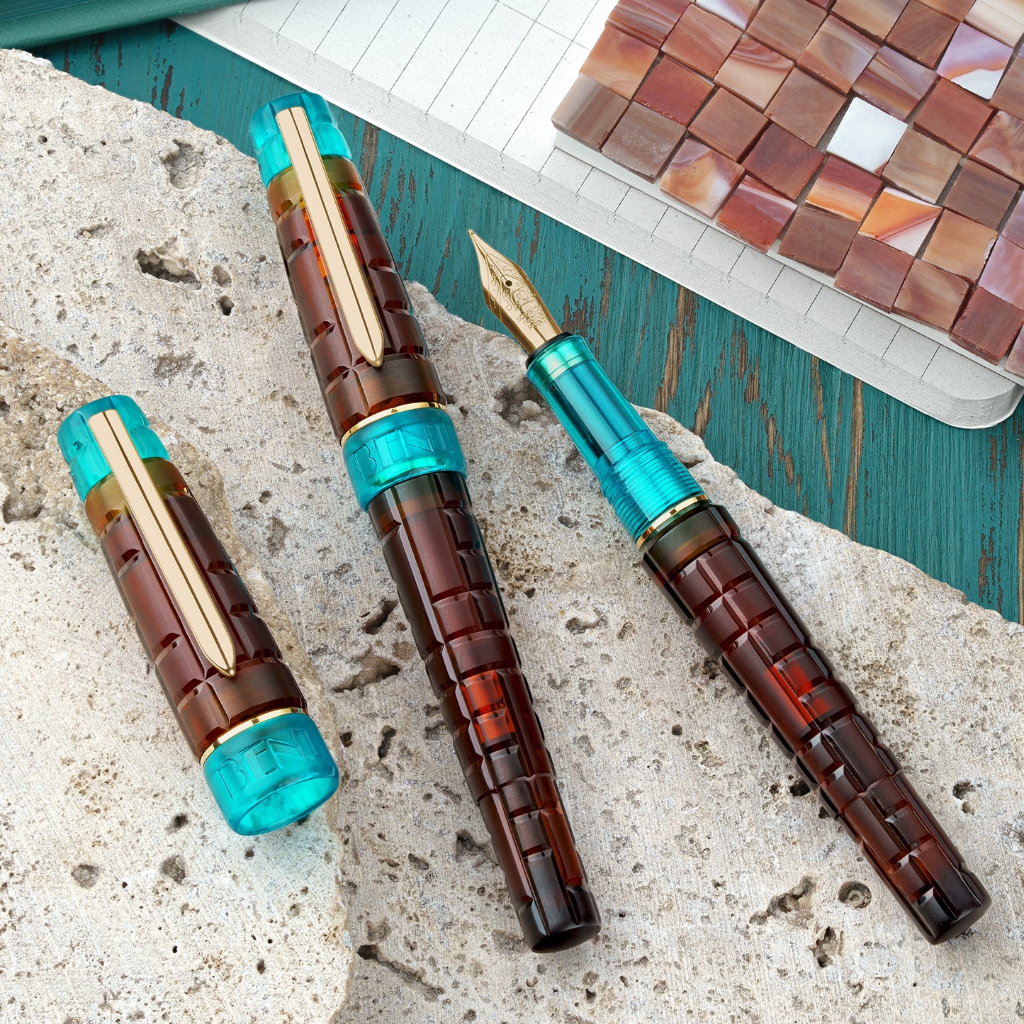 BENU Tessera Collection Fountain Pen - Ribbon Turquoise