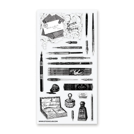 Faire Stickii Sticker Sheet - Antique Writing Set