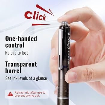 Writech Clictek Retractable Fountain Pen - Clear Red