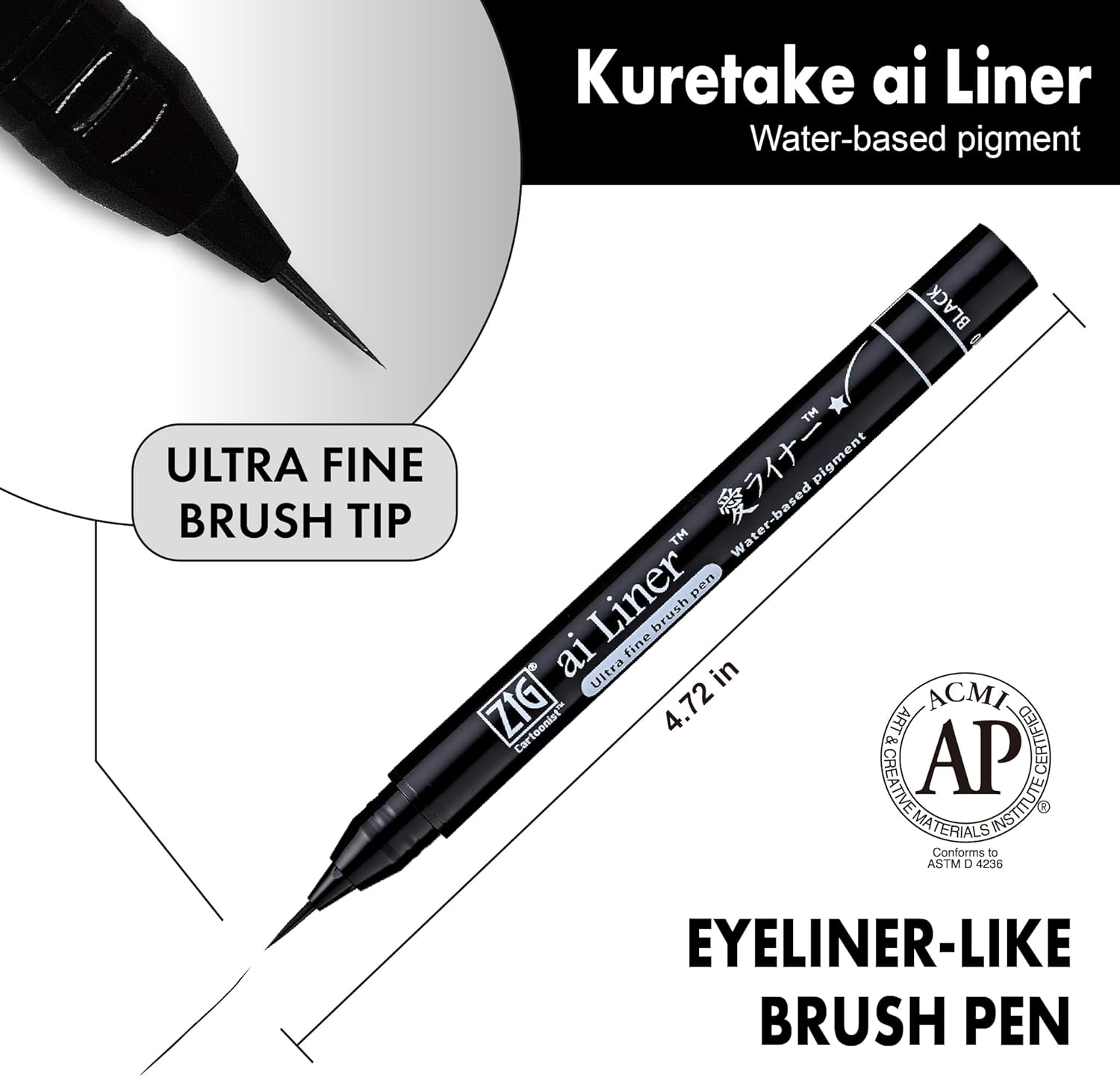 Kuretake Zig Cartoonist ai Liner Brush Tip Pen - Sepia (Ultra Fine