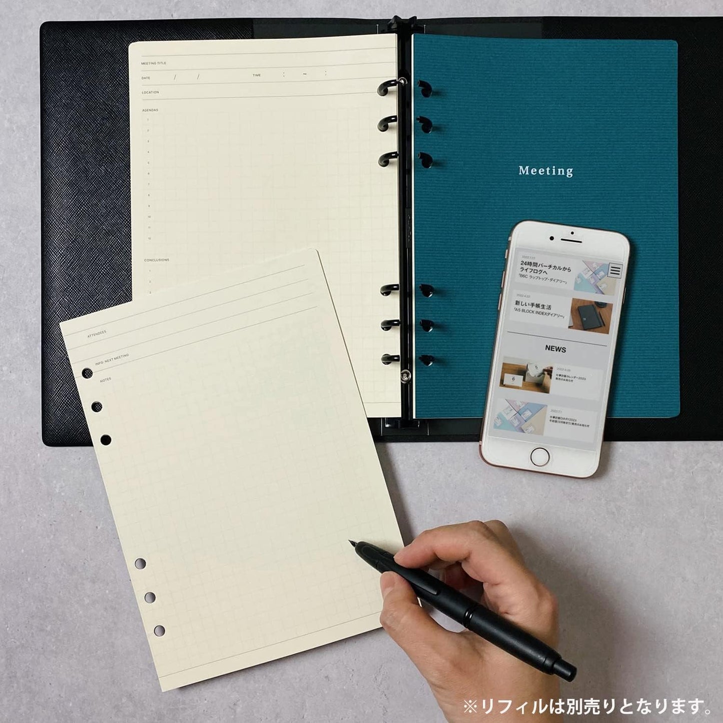 Laconic Style Note A5 6-Ring Binder - White