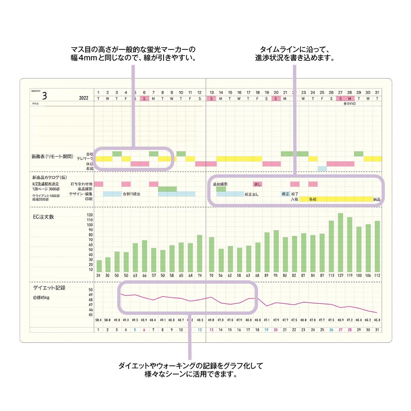 Laconic Style Notebook - Gantt Chart