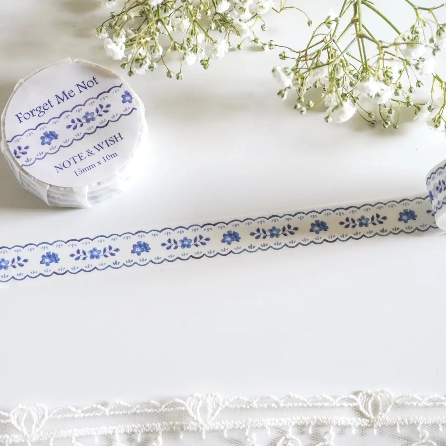 Note & Wish Washi Tape - Forget Me Not (Blue)