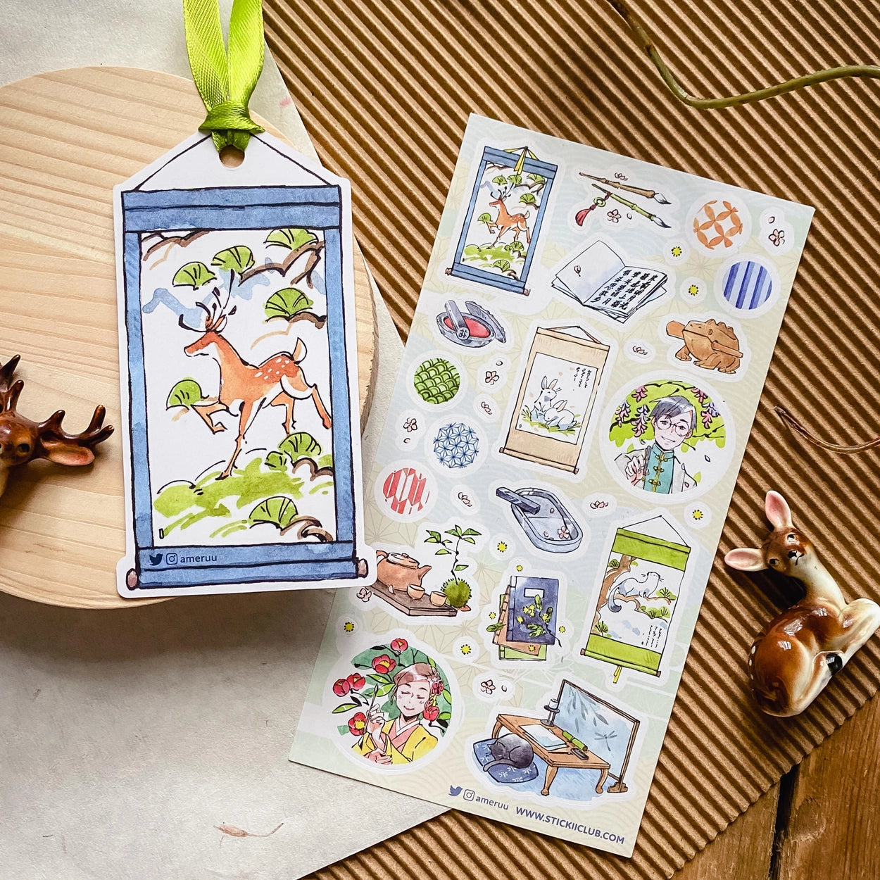 Faire Stickii Sticker Sheet - Traditional Tea Garden