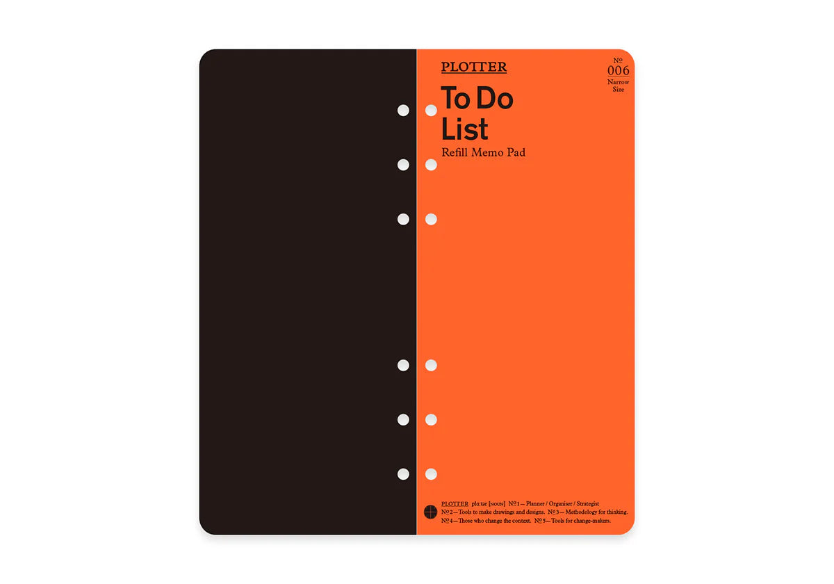 PLOTTER Refill Memo Pad To Do List (50 sheets) - Narrow Size