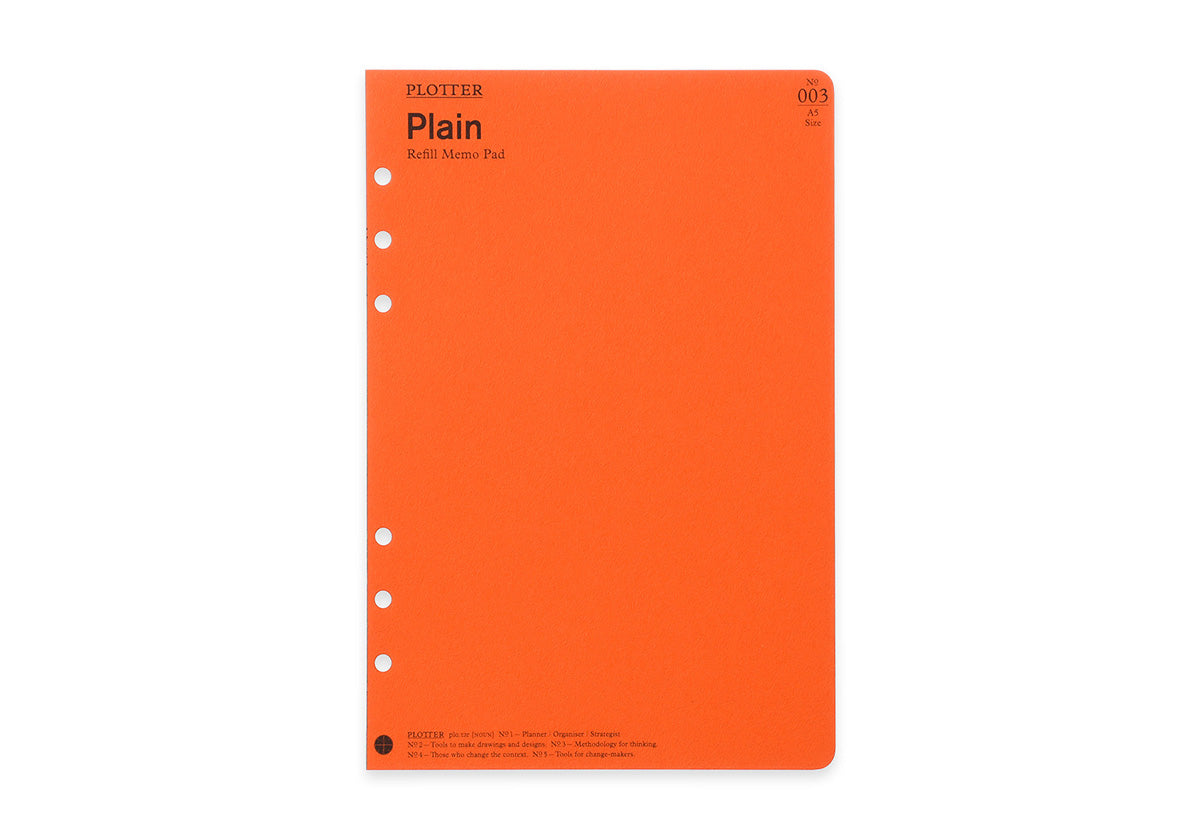 PLOTTER Refill Memo Pad Plain (80 Sheets) - A5 Size