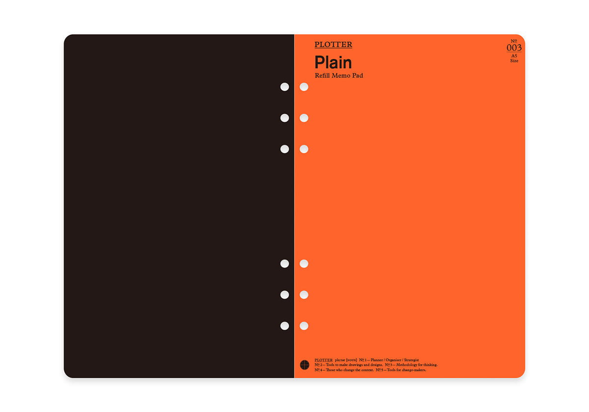 PLOTTER Refill Memo Pad Plain (80 Sheets) - A5 Size