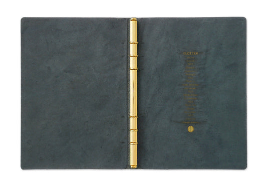 PLOTTER A5 Size Pueblo 6-Ring Leather Binder - Navy