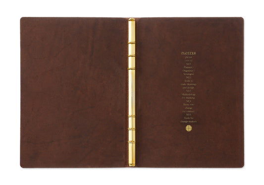 PLOTTER A5 Size Pueblo 6-Ring Leather Binder - Brown