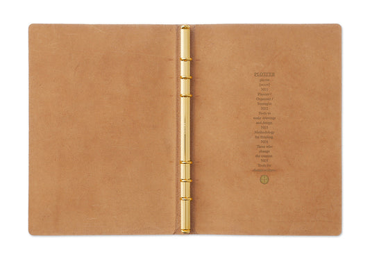 PLOTTER A5 Size Pueblo 6-Ring Leather Binder - Beige