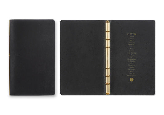 PLOTTER Bible Size Pueblo 6-Ring Leather Binder - Black