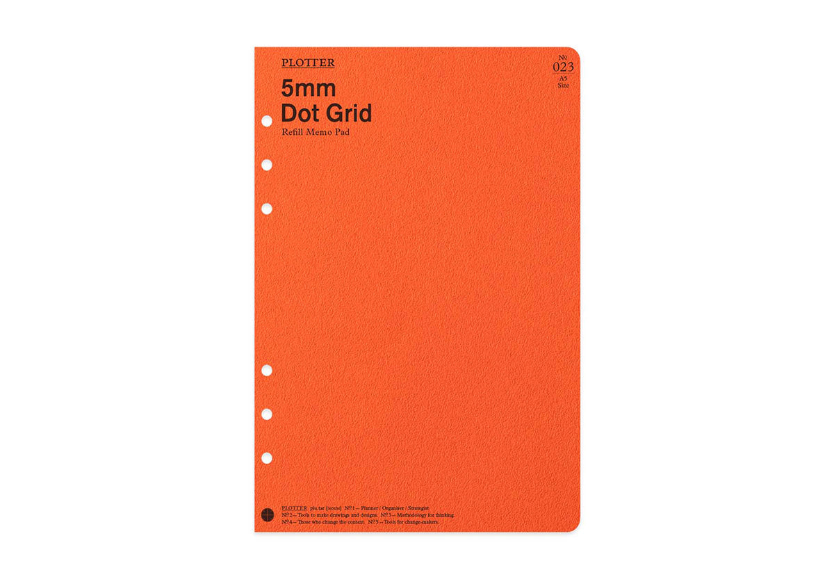 PLOTTER Refill Memo Pad 5mm Dot Grid (80 Sheets) - A5 Size