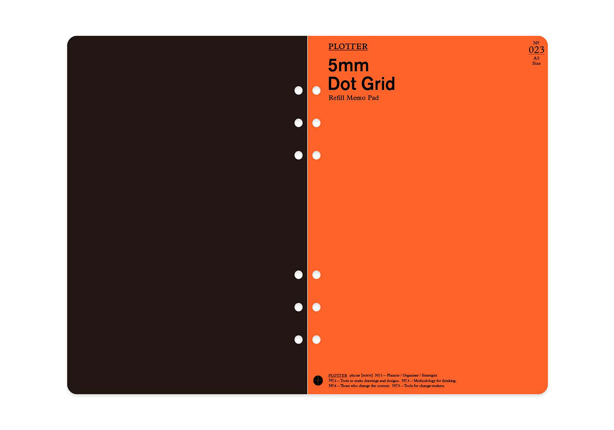 PLOTTER Refill Memo Pad 5mm Dot Grid (80 Sheets) - A5 Size