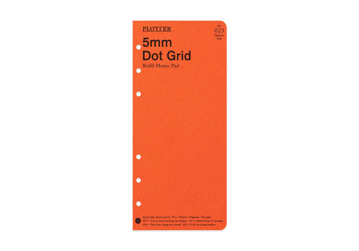 PLOTTER Refill Memo Pad 5mm Dot Grid (80 Sheets) - Narrow Size