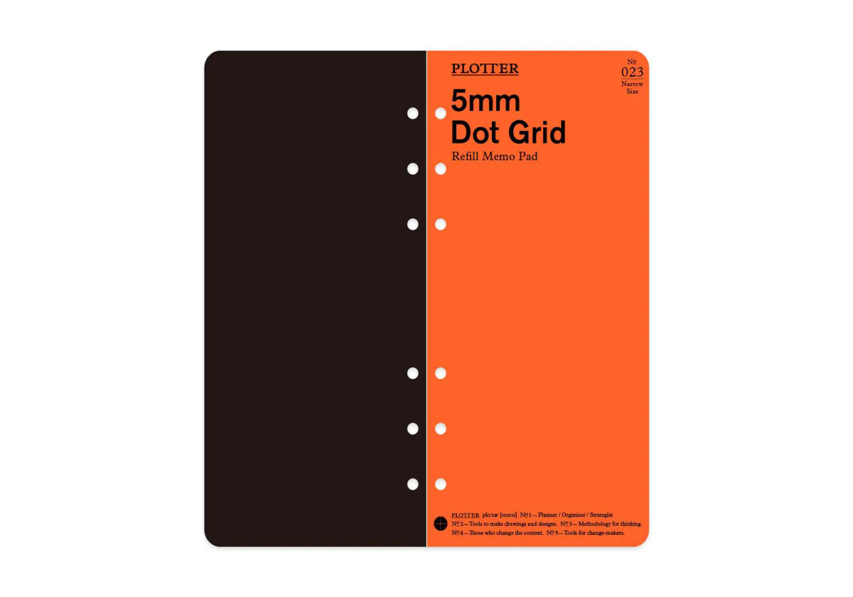 PLOTTER Refill Memo Pad 5mm Dot Grid (80 Sheets) - Narrow Size