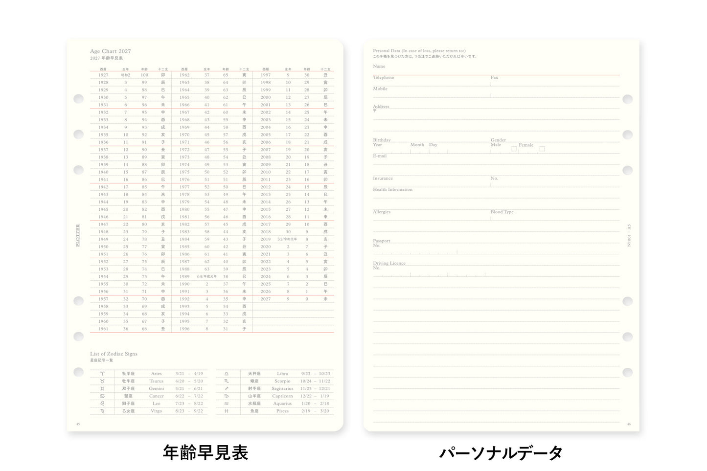 PLOTTER DIARY 2027 Monthly Schedule Refill - A5 Size