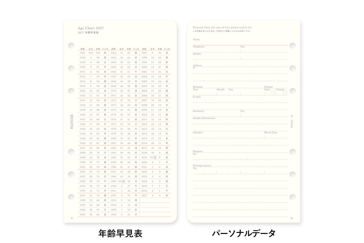 PLOTTER DIARY 2027 Monthly Schedule Refill - Bible Size