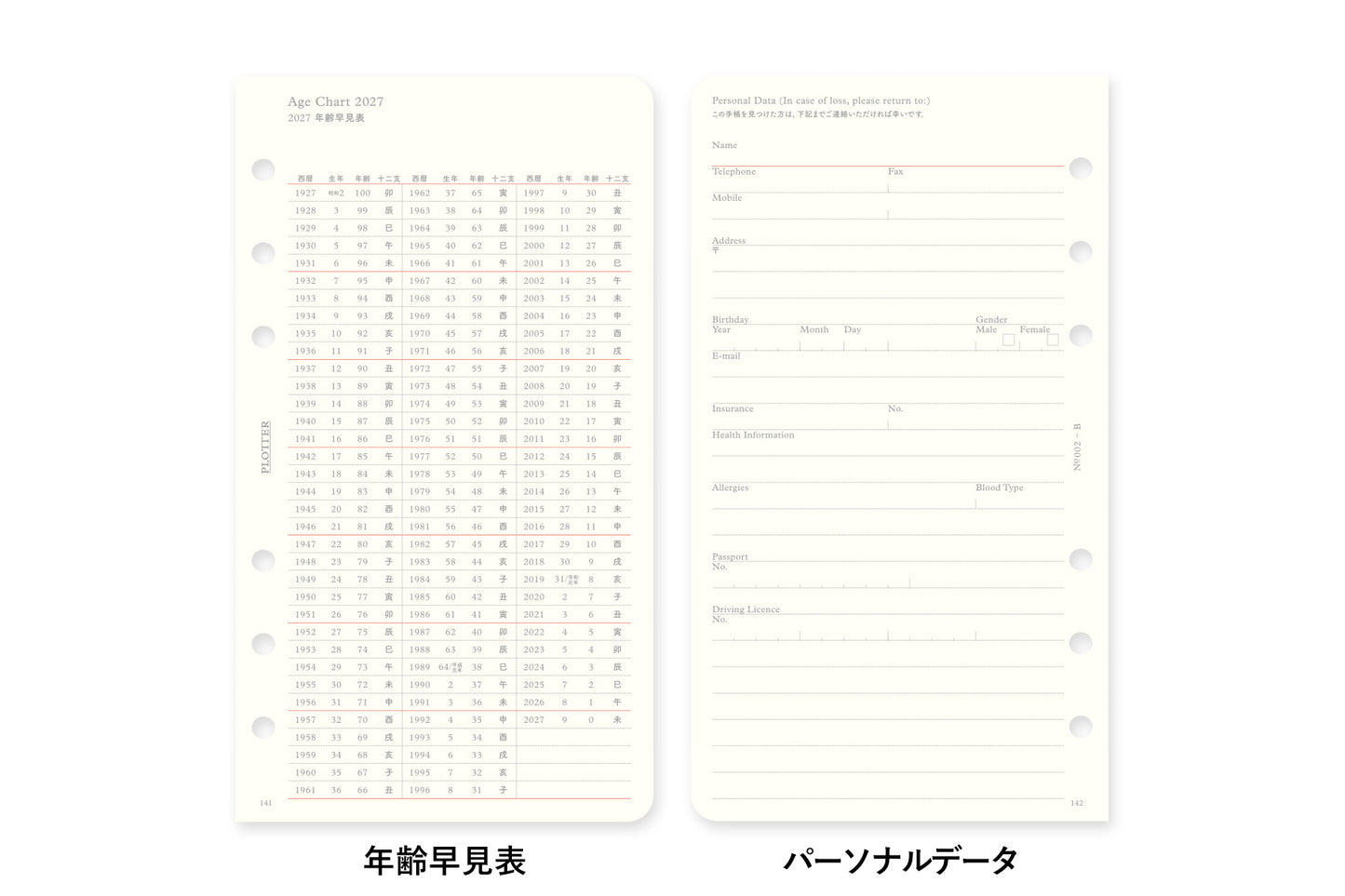 PLOTTER DIARY 2027 Weekly Schedule Refill - Bible Size