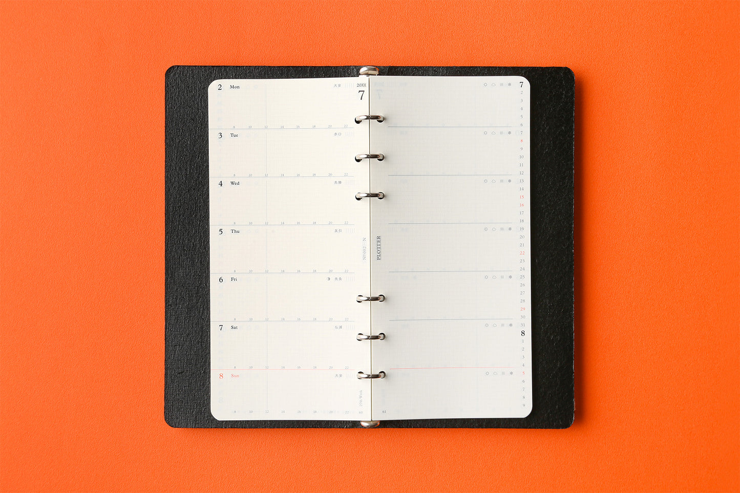 PLOTTER DIARY 2027 Weekly Schedule Refill - Narrow Size