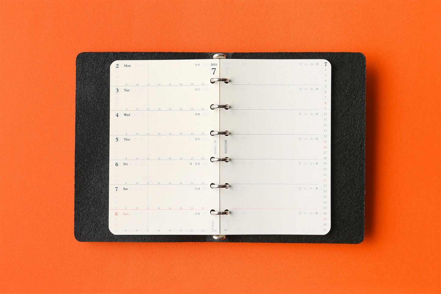 PLOTTER DIARY 2027 Weekly Schedule Refill - Mini Size