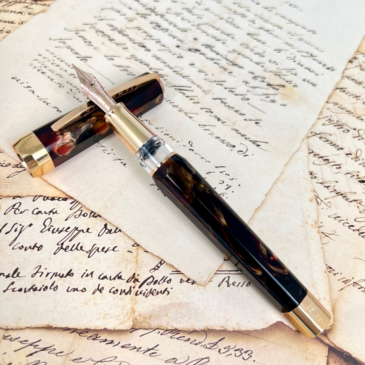 Pre-Owned Visconti Opera Master Firestorm Fountain Pen 18K F