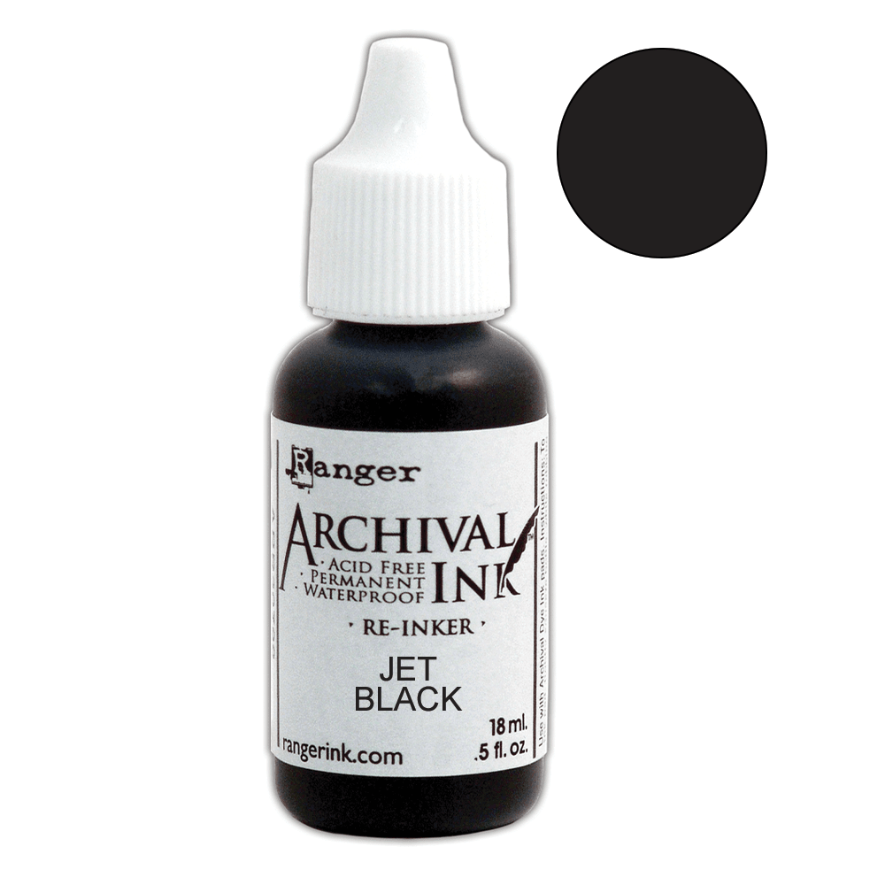 Ranger Ink Archival Ink Pads Re-Inker - Jet Black (0.5oz)