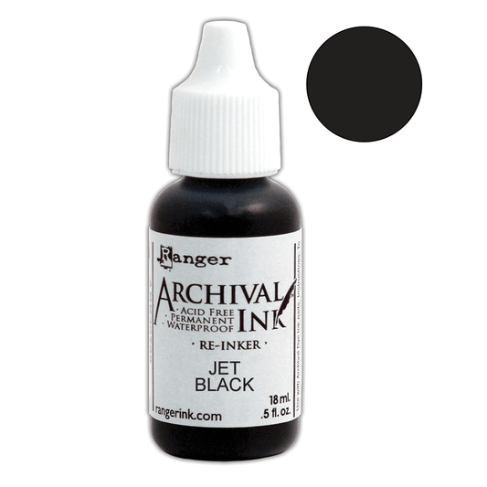 Ranger Ink Archival Ink Pads Re-Inker - Jet Black (0.5oz)