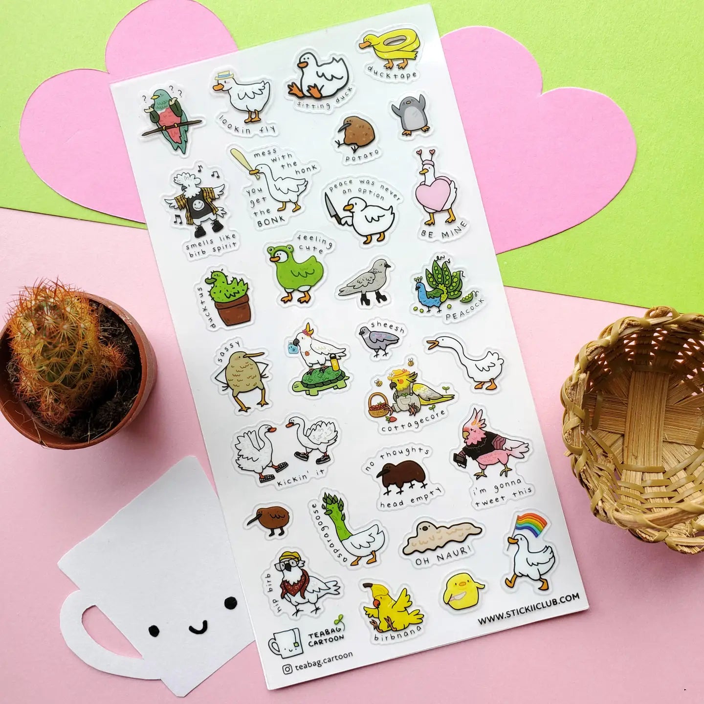 Faire Stickii Sticker Sheet - Birb Thoughts