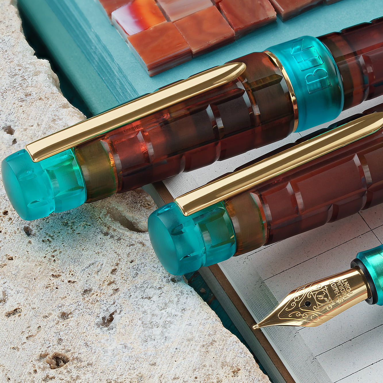BENU Tessera Collection Fountain Pen - Ribbon Turquoise