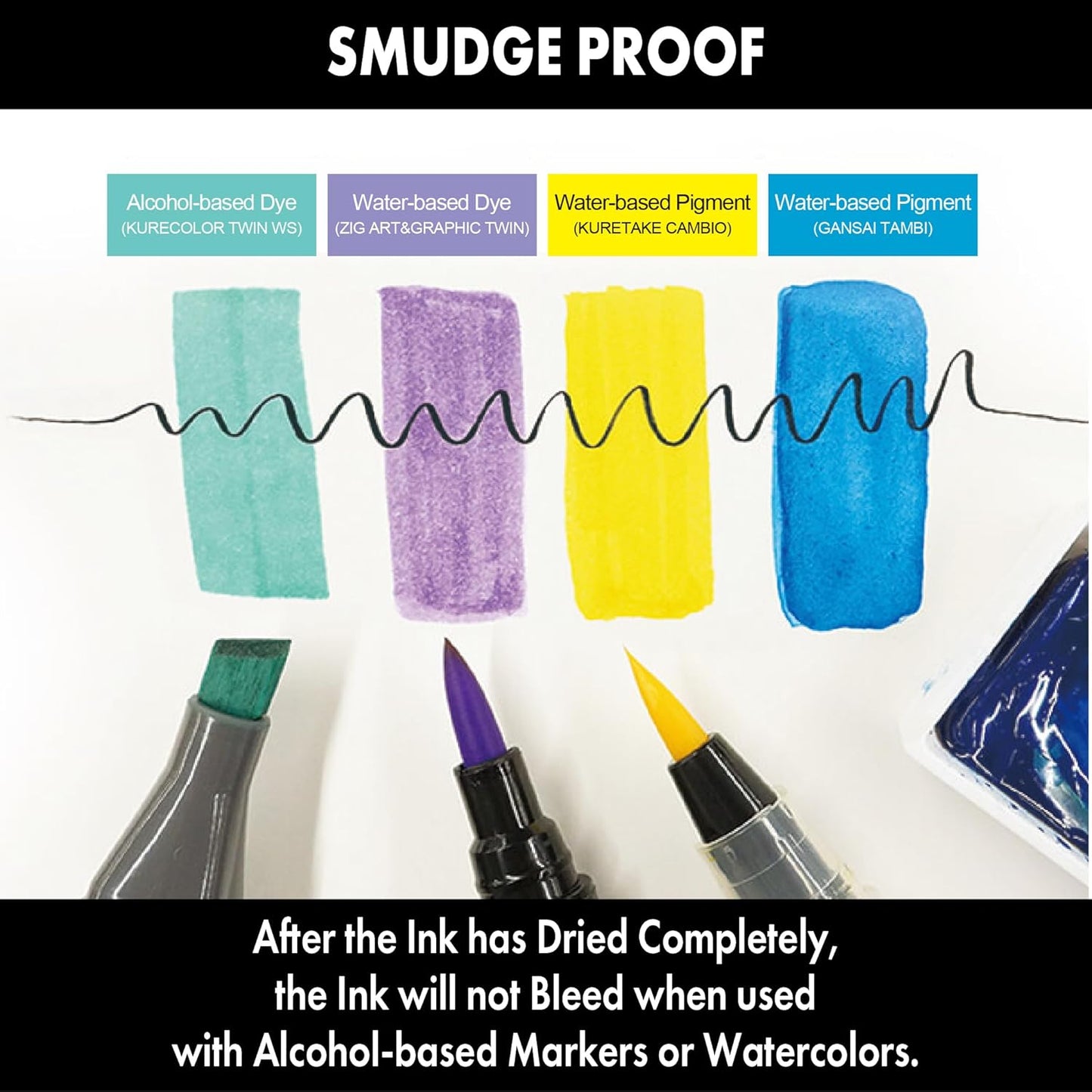 Kuretake Zig Cartoonist ai Liner Brush Tip Pen - Gray (Ultra Fine)