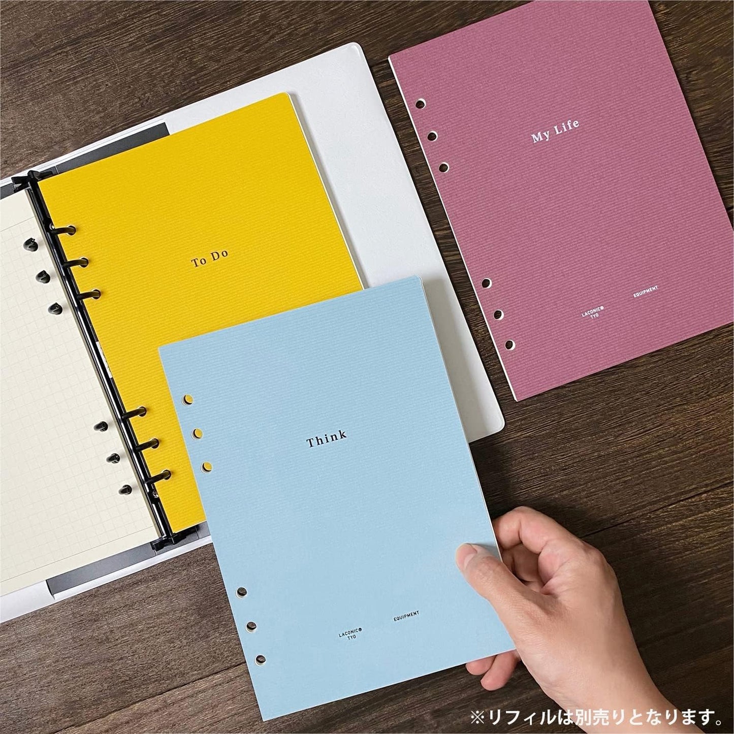 Laconic Style Note A5 6-Ring Binder - White