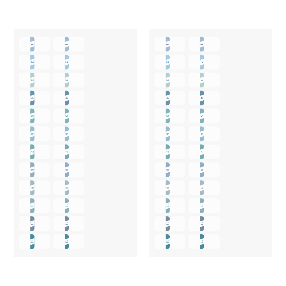 Midori Chiratto Index Label - Small Numbers (Blue)
