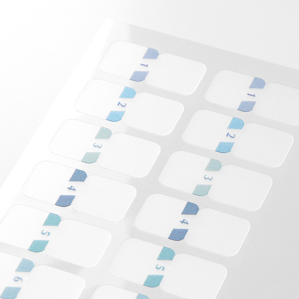 Midori Chiratto Index Label - Small Numbers (Blue)