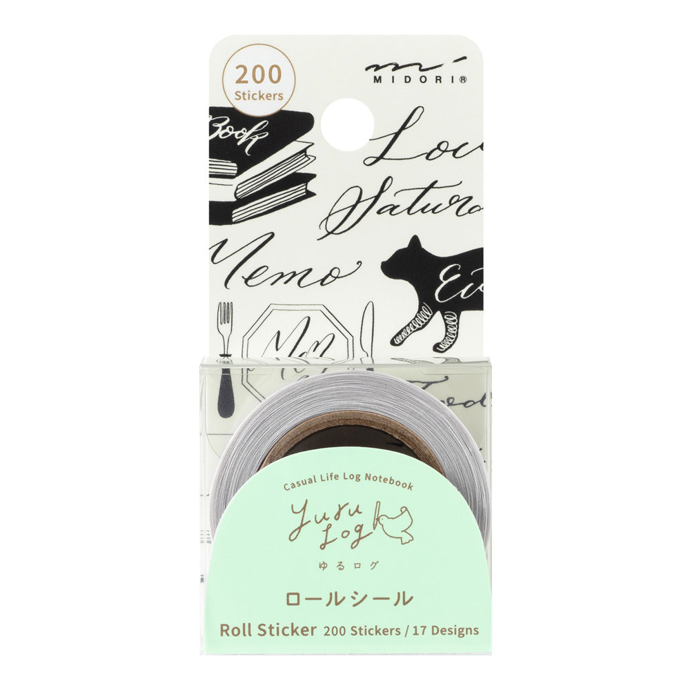 Midori Yuru Log Roll Stickers - Calligraphy