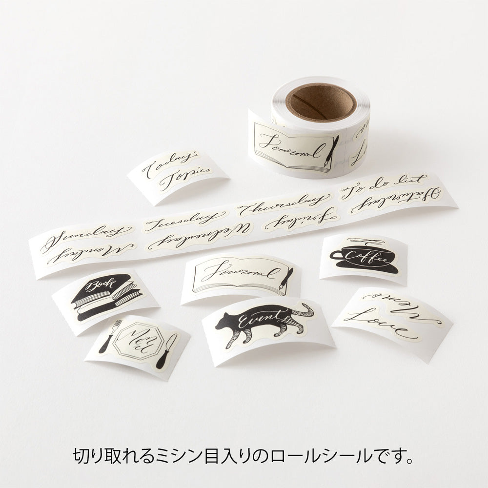 Midori Yuru Log Roll Stickers - Calligraphy