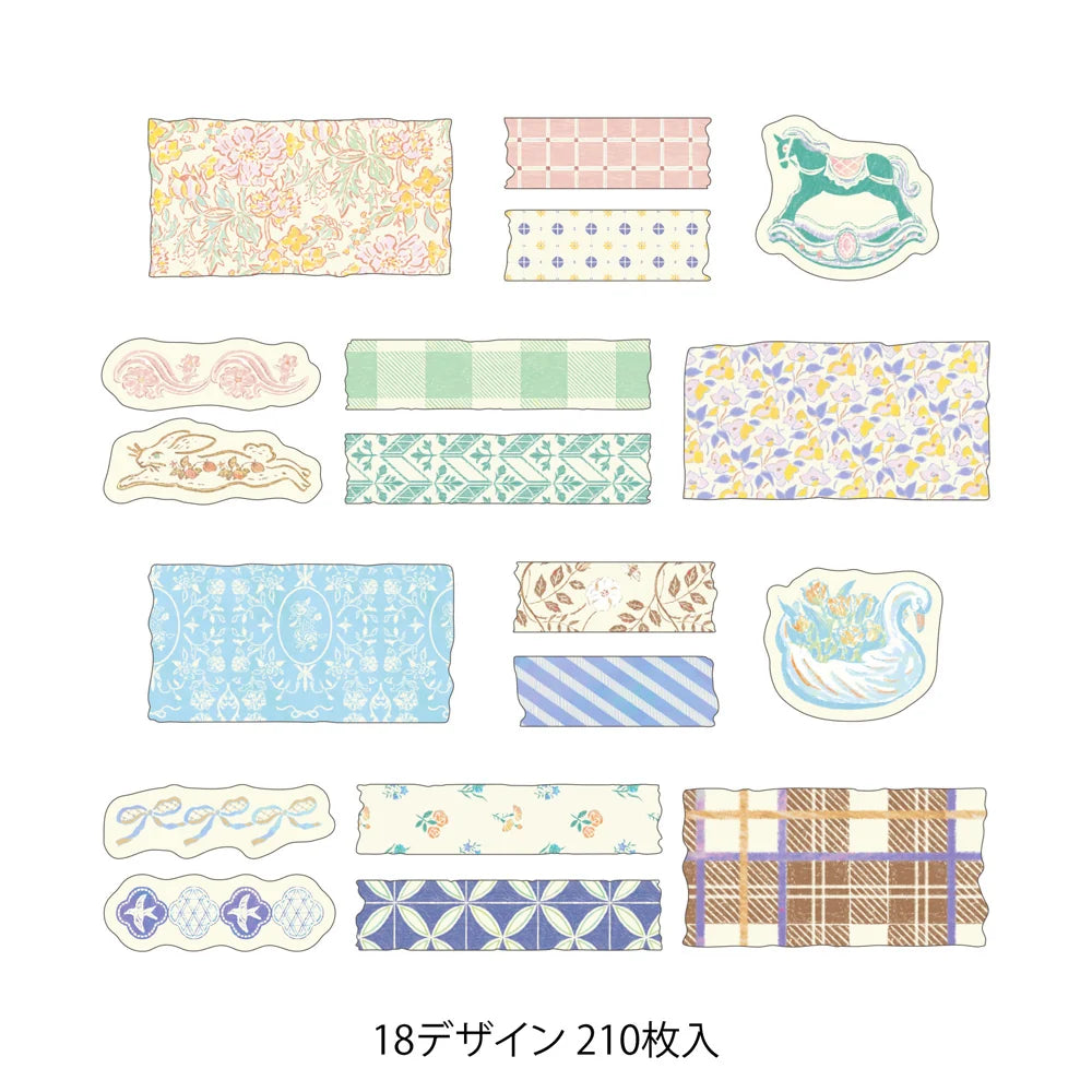 Midori Yuru Log Roll Stickers - Antique