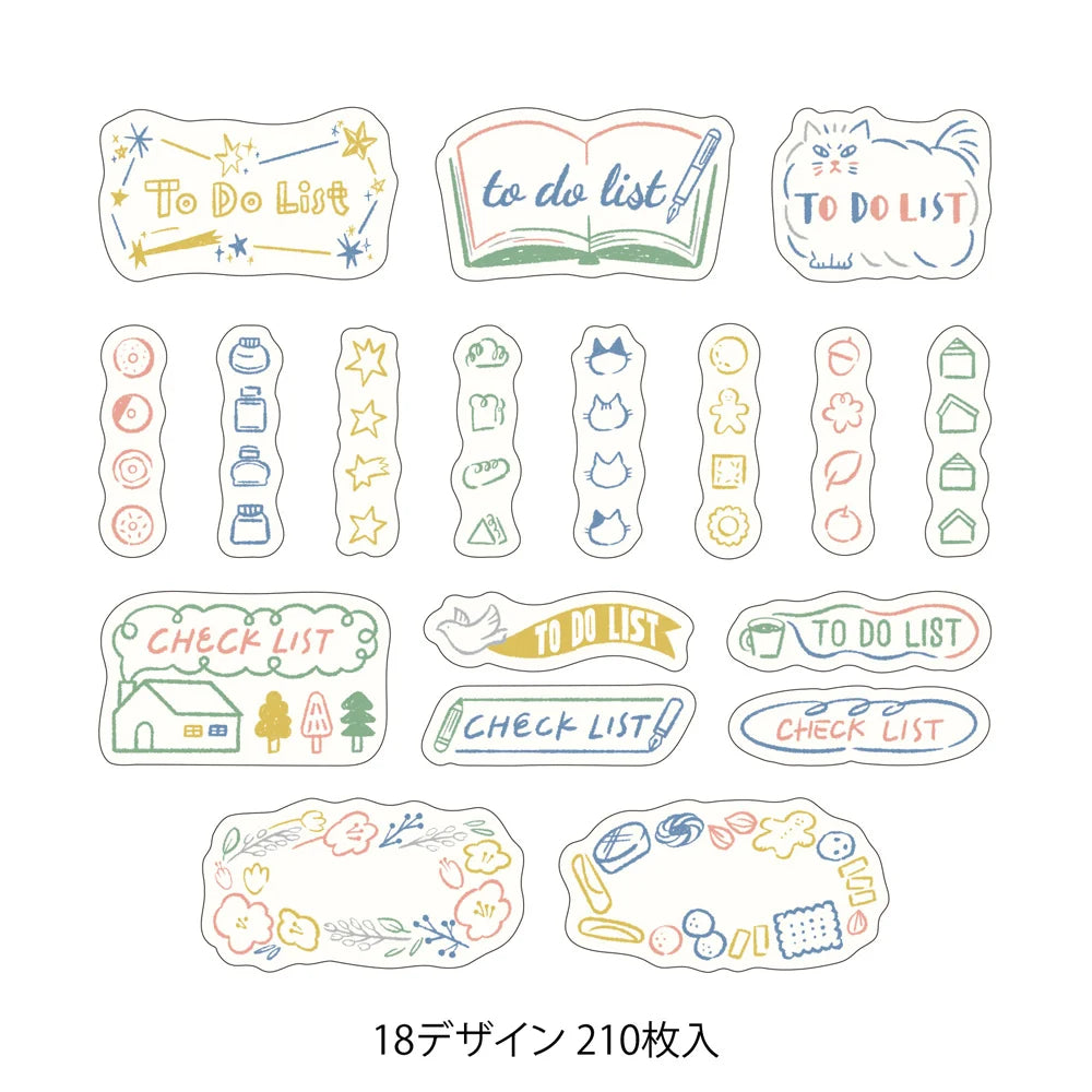 Midori Yuru Log Roll Stickers - List