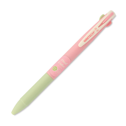 Writech Retractable Vintage Dual 2-in-1 Gel Pen - Coral Pink/Leaf Green