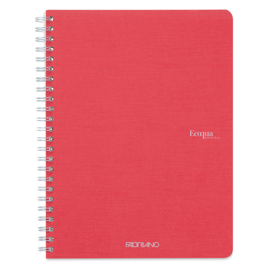 Fabriano EcoQua A5 Side-Spiral Ruled Notebook - Red