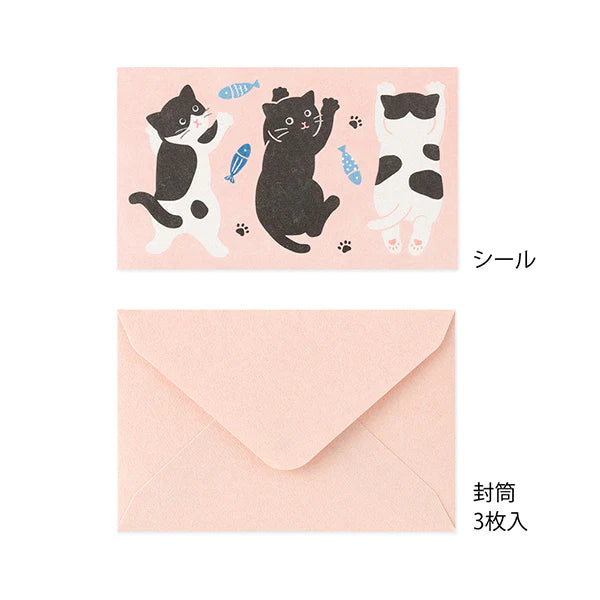 Midori Mini Letter Set with Stickers - Hungry Cat