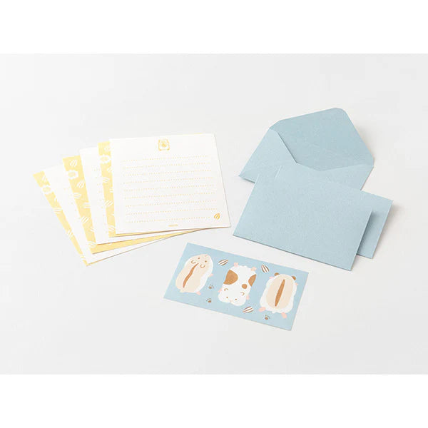 Midori Mini Letter Set with Stickers - Hungry Hamster