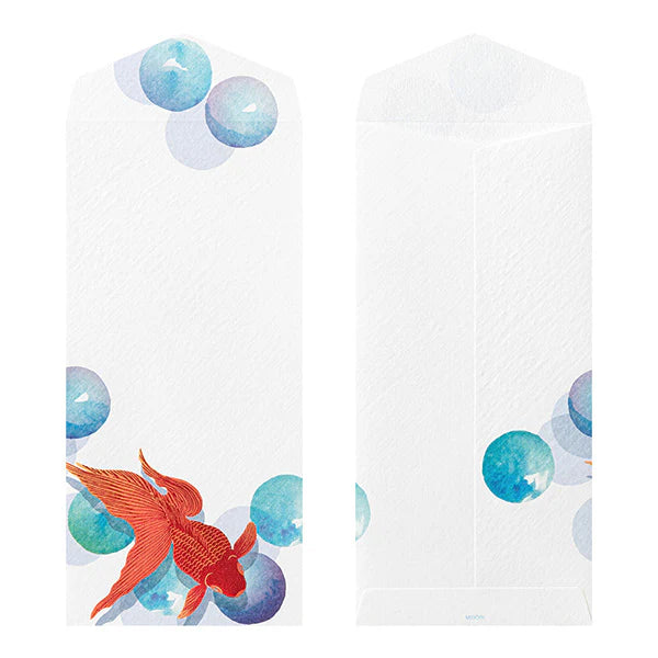 Midori Envelope - Marble and Goldfish (Foil Stampling)