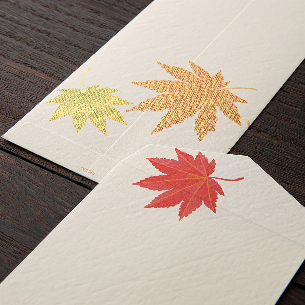 Midori Envelope - Fallen Leaves (Silk Printing)