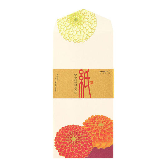 Midori Envelope - Pompon Chrysanthemum (Silk Printing)