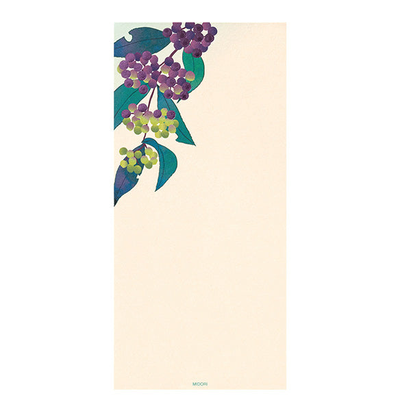 Midori Four Designs Notepad - Japanese Beauty Berry (Foil Stamping)