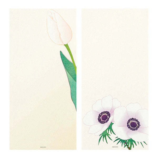 Midori Four Designs Message Letterpad - Spring Flower White