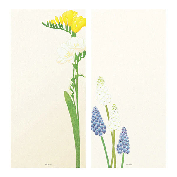 Midori Four Designs Message Letterpad - Spring Flower White