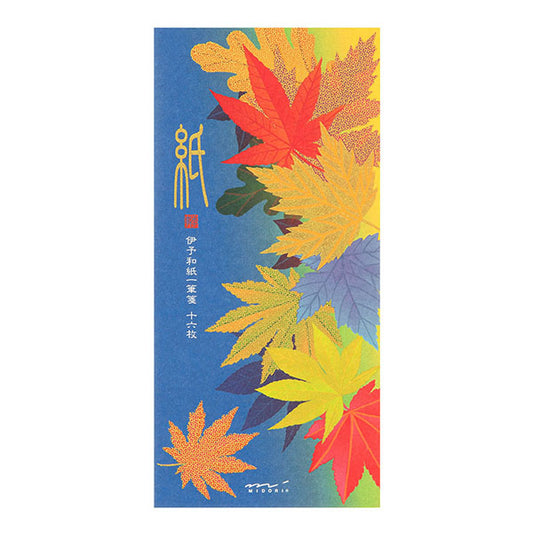 Midori Message Letterpad - Falling Leaves (Silk Printing)